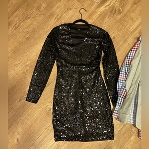 Black sequin dress